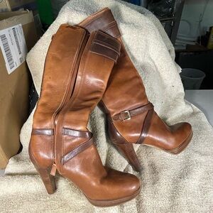 Cole Haan Brown Heeled Boots Elegant Design